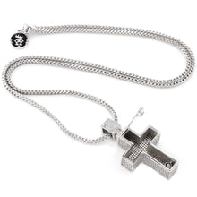 Load image into Gallery viewer, White Gold Stash Cross Necklace- Discontinue